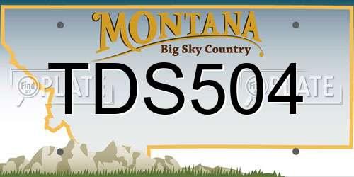 TDS504 Montana License Plate
