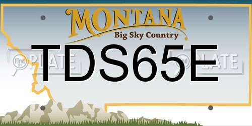 TDS65E Montana License Plate