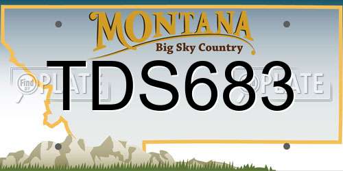 TDS683 Montana License Plate