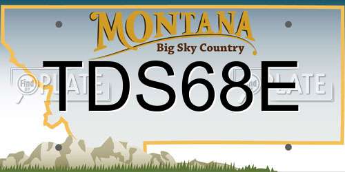 TDS68E Montana License Plate