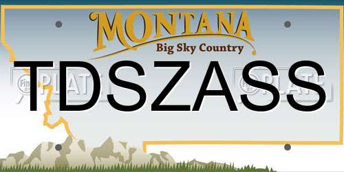 TDSZASS Montana License Plate