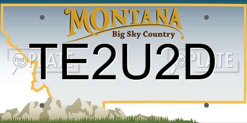 TE2U2D Montana License Plate