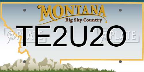 TE2U2O Montana License Plate