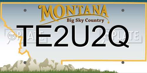 TE2U2Q Montana License Plate