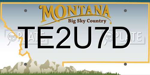 TE2U7D Montana License Plate