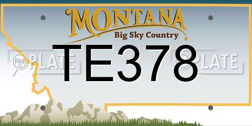 TE378 Montana License Plate