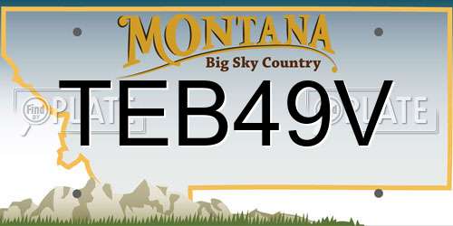 TEB49V Montana License Plate