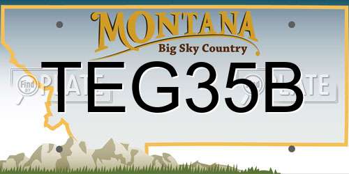 TEG35B Montana License Plate