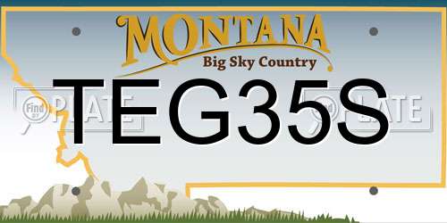TEG35S Montana License Plate