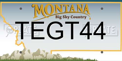 TEGT44 Montana License Plate