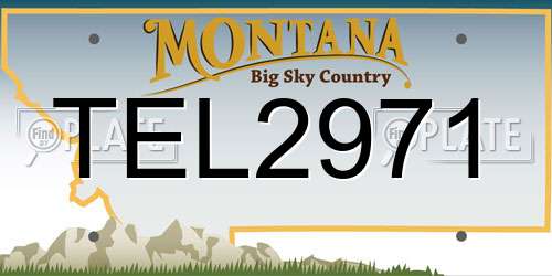 TEL2971 Montana License Plate