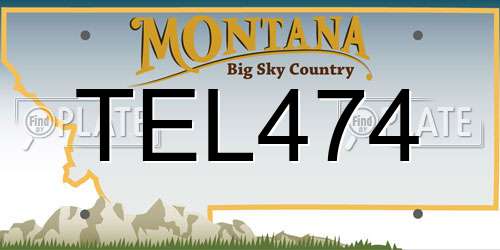 TEL474 Montana License Plate