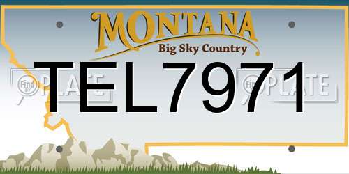 TEL7971 Montana License Plate