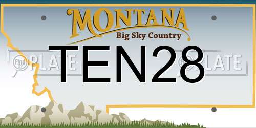 TEN28 Montana License Plate