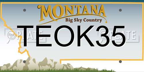 TEOK35 Montana License Plate