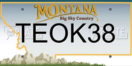 TEOK38 Montana License Plate