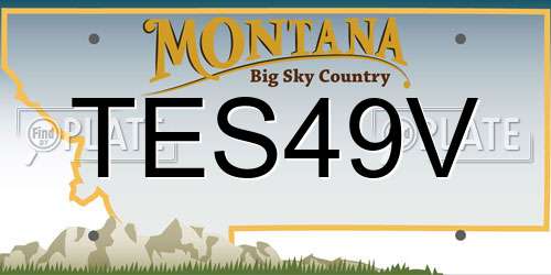TES49V Montana License Plate