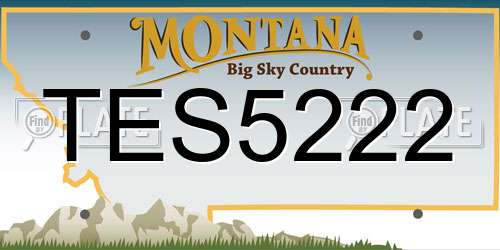 TES5222 Montana License Plate
