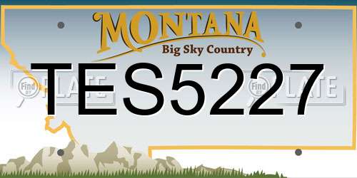 TES5227 Montana License Plate