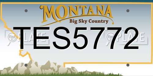 TES5772 Montana License Plate
