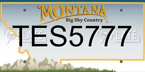 TES5777 Montana License Plate