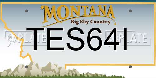 TES64I Montana License Plate