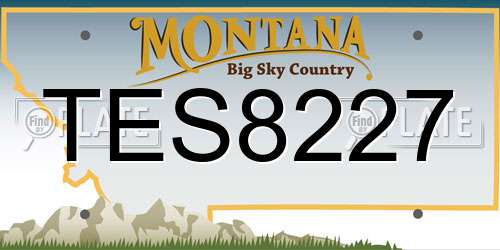 TES8227 Montana License Plate