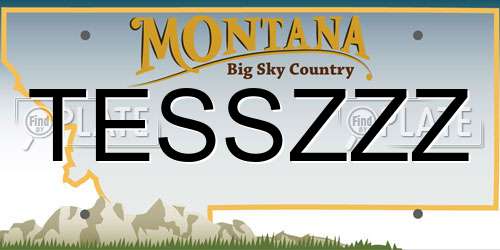 TESSZZZ Montana License Plate
