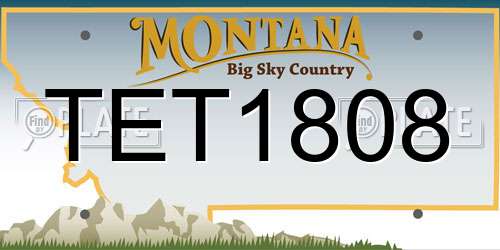 TET1808 Montana License Plate