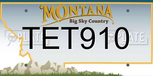TET910 Montana License Plate
