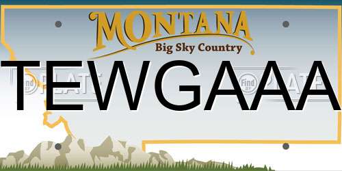 TEWGAAA Montana License Plate