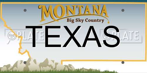 TEXAS Montana License Plate