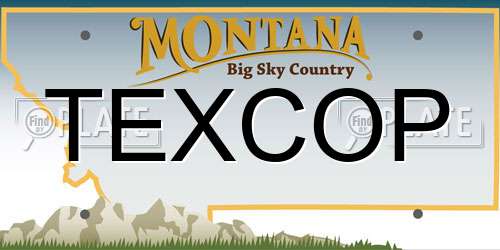 TEXCOP Montana License Plate