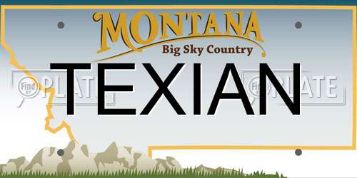 TEXIAN Montana License Plate