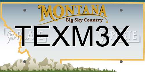 TEXM3X Montana License Plate
