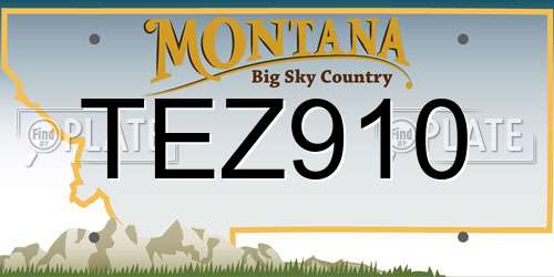 TEZ910 Montana License Plate