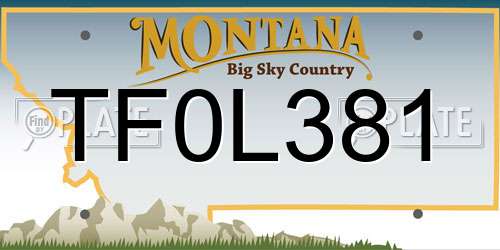 TF0L381 Montana License Plate