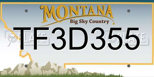 TF3D355 Montana License Plate