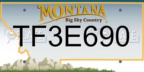 TF3E690 Montana License Plate