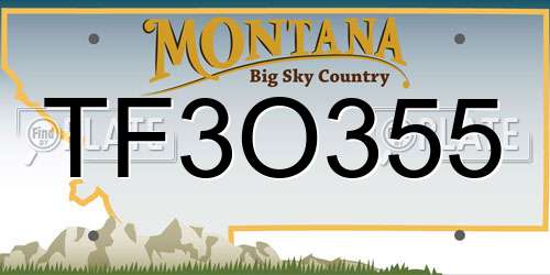 TF3O355 Montana License Plate