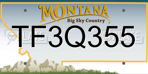 TF3Q355 Montana License Plate