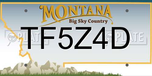 TF5Z4D Montana License Plate