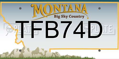 TFB74D Montana License Plate