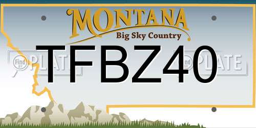 TFBZ40 Montana License Plate