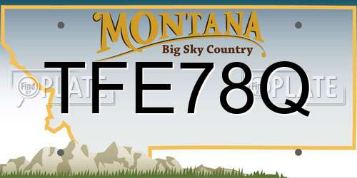 TFE78Q Montana License Plate