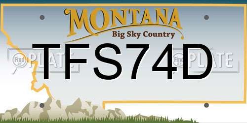 TFS74D Montana License Plate