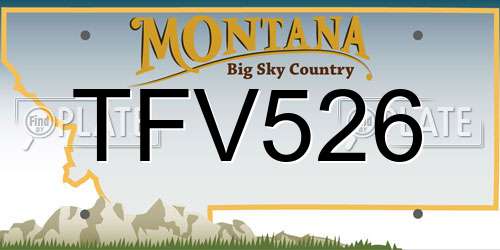 TFV526 Montana License Plate