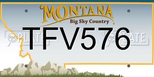 TFV576 Montana License Plate