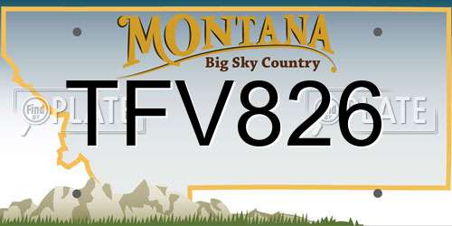 TFV826 Montana License Plate