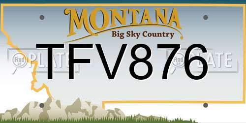 TFV876 Montana License Plate